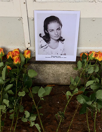 The year Charmian passed Angela's Craftour group lays flowers outside the gazebo. The year Charmian passed Angela's Craftour group lays flowers outside the gazebo.